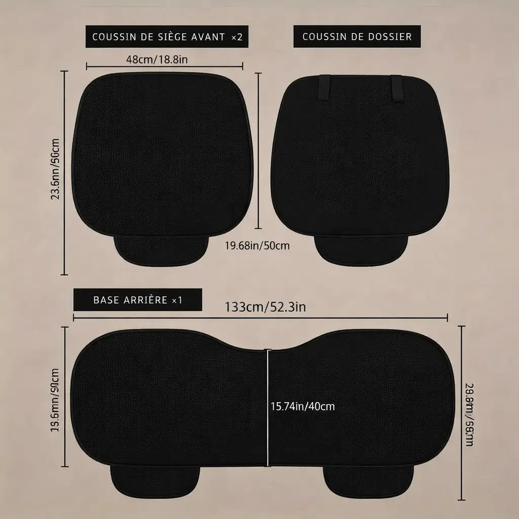 (4 Sièges) Coussin de siège auto élégant et pratique