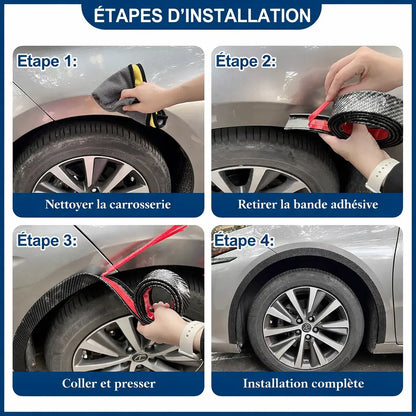 Protections de passage de roue effet fibre de carbone – 3 mètres