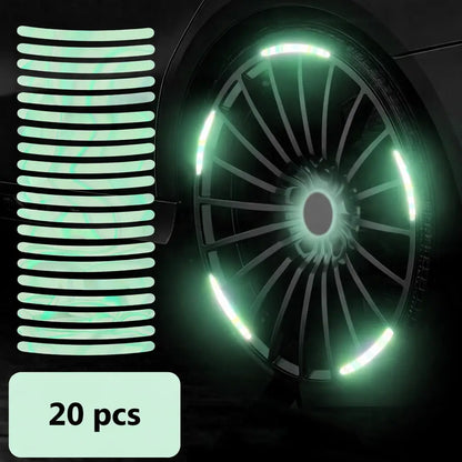 Autocollants de roues réfléchissants et lumineux (20 pièces)